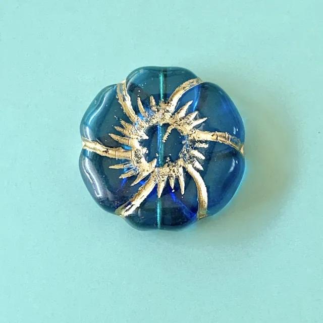 Czech Pressed Glass Beads Large Flower 22mm