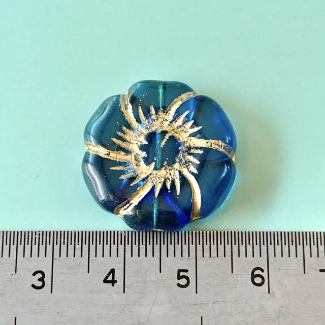 Czech Pressed Glass Beads Large Flower 22mm