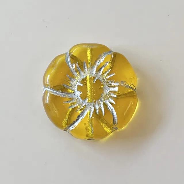 Czech Pressed Glass Beads Large Flower 22mm