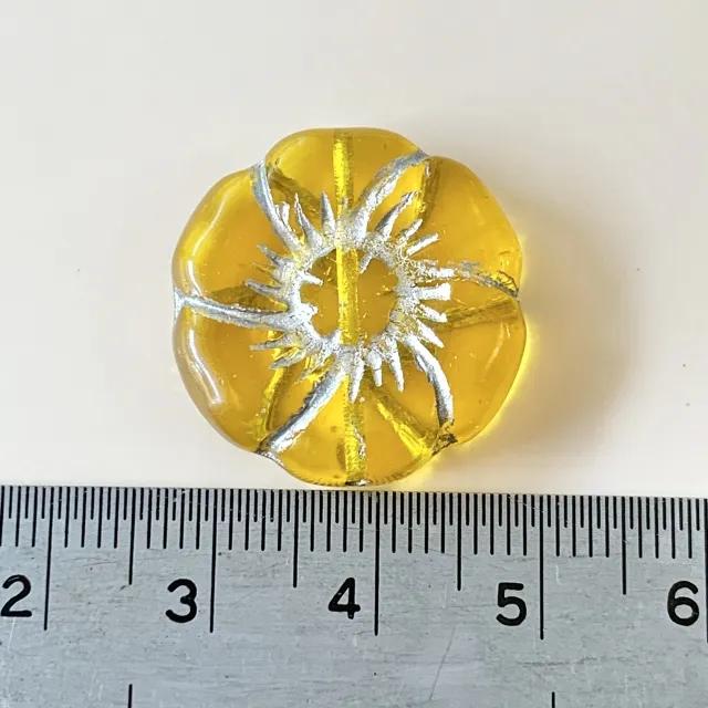 Czech Pressed Glass Beads Large Flower 22mm