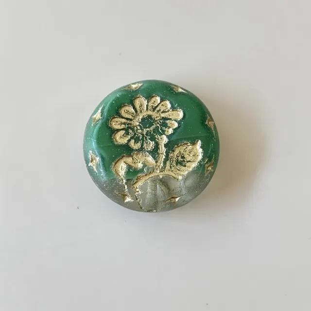 Czech Pressed Glass Beads Lava Flower 18mm