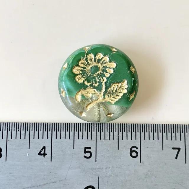 Czech Pressed Glass Beads Lava Flower 18mm