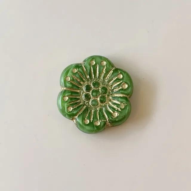 Czech Pressed Glass Beads Flower 18mm【2 pcs】