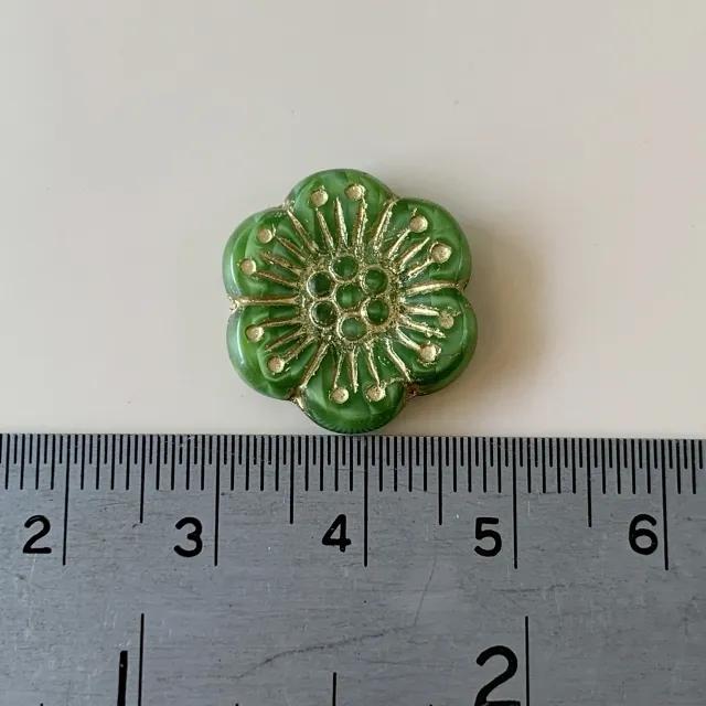 Czech Pressed Glass Beads Flower 18mm【2 pcs】