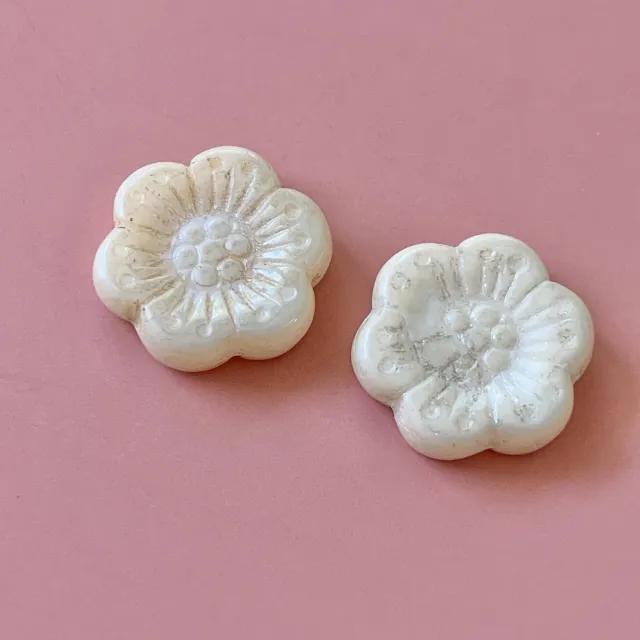 Czech Pressed Glass Beads Flower 18mm【2 pcs】