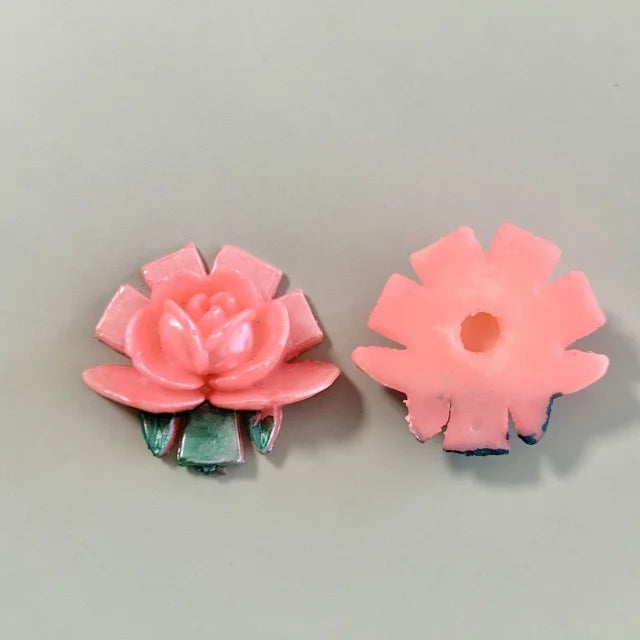 Japan Vintage Celluloid Rose Pearly Pink 18mm