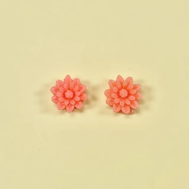 Japan Vintage Plastic Mini Flower Coral 7mm【2pcs】