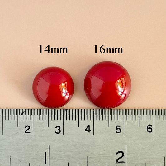 【Made in Japan】AKADAMA Plastic Cabochon Retro Red color coated 【14mm/16mm】