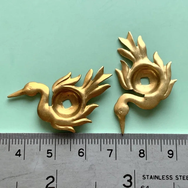 Raw Brass Setting Swan 22×36mm