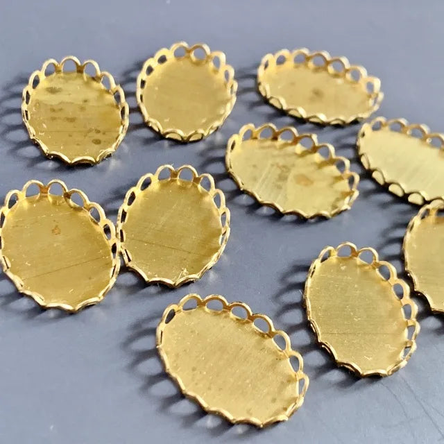 Raw Brass Lace Setting Oval 18×13mm