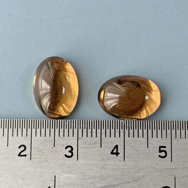 【半額】ゴシック ガラス器 レプリカ チェコ チェコ製Vintageガラスカボション・Smoked Topaz 14×10mm