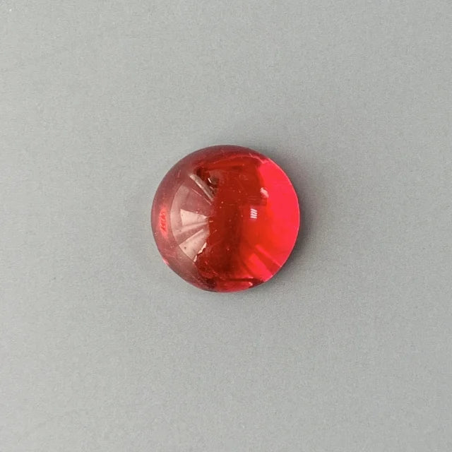 Czech Vintage Glass Cabochon Round Ruby 13mm