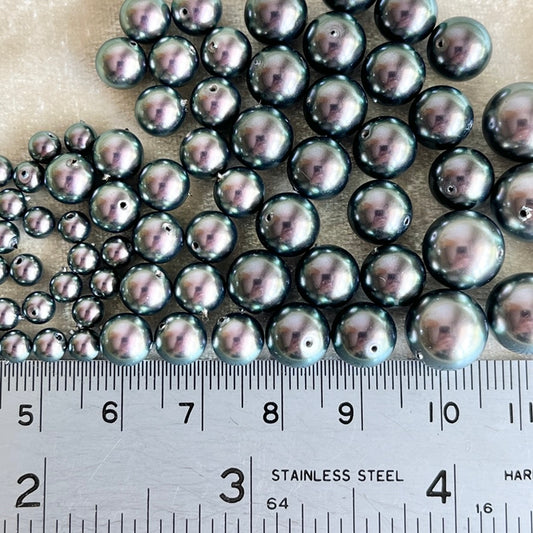 【Made in Japan 】Vintage Glass Pearl Beads Tahiti color
