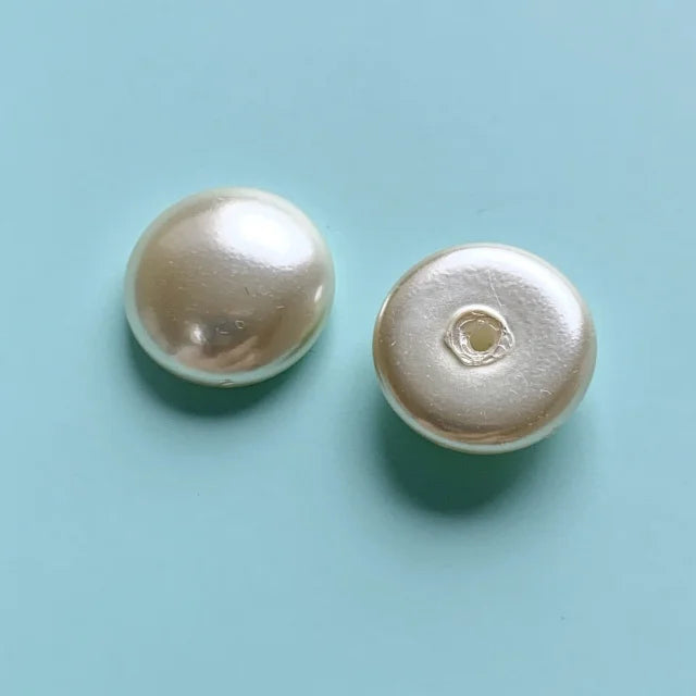 Czech Glass Pearl Round Creme 13mm