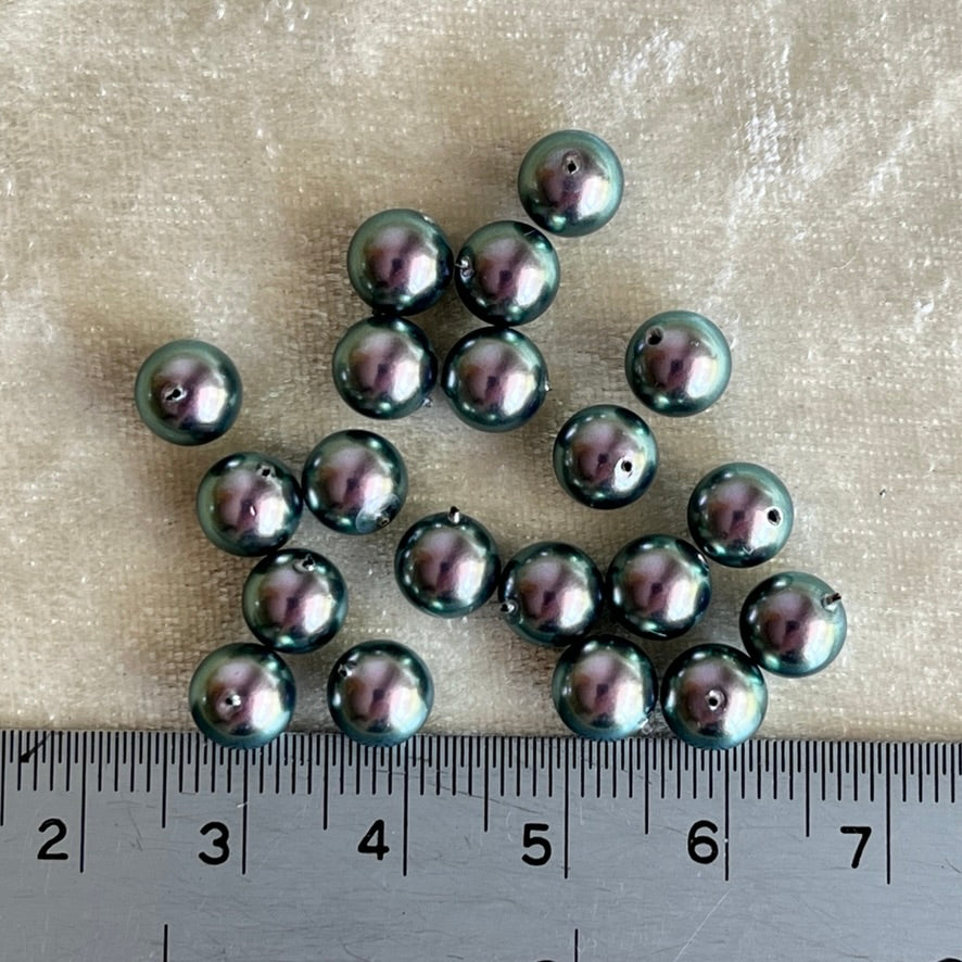 【Made in Japan 】Vintage Glass Pearl Beads Tahiti color