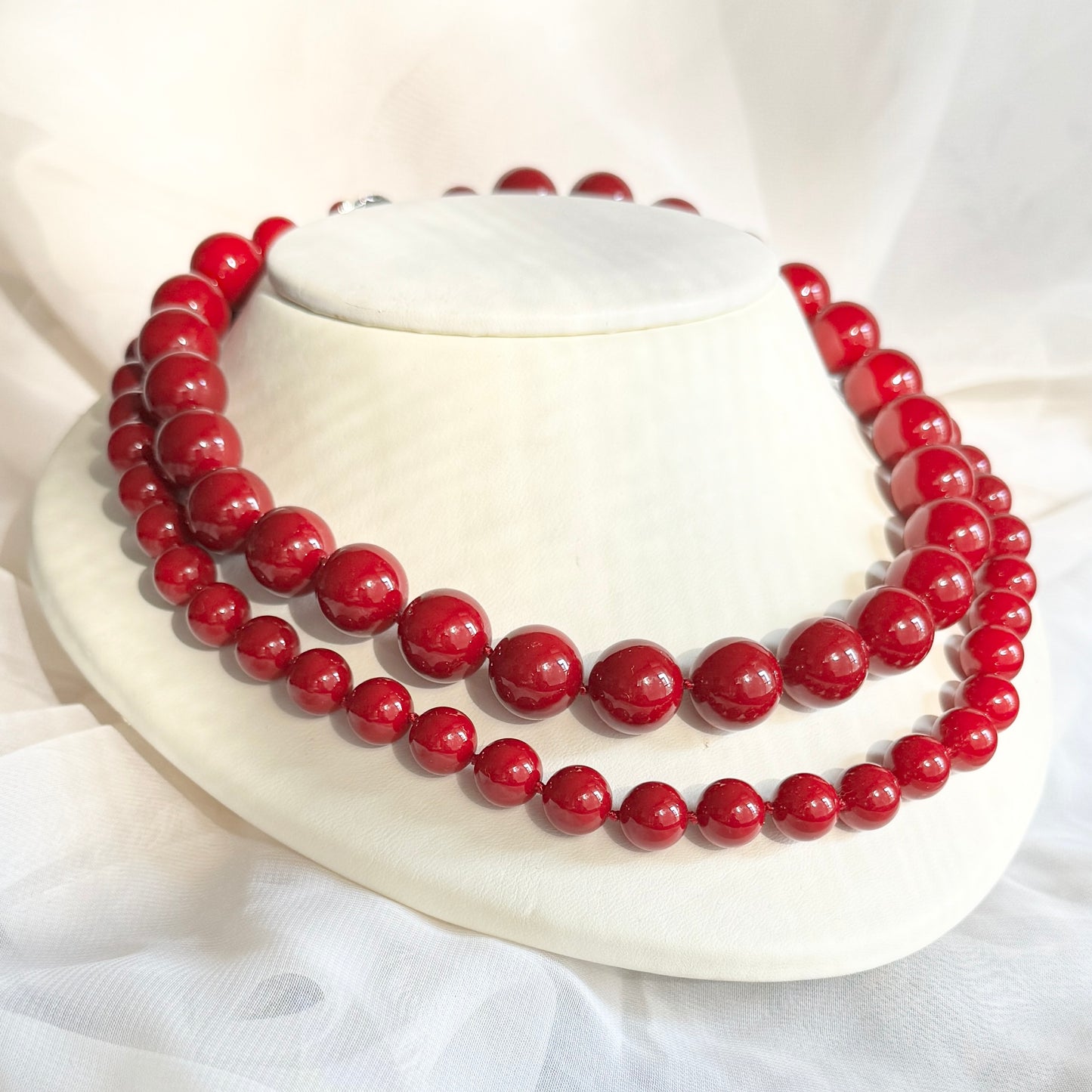 【Made in Japan】"AKADAMA" 2 strands Necklace AK01