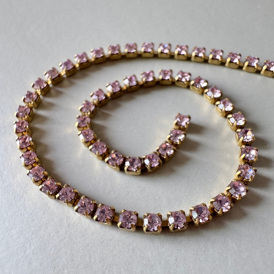 Vintage Swarovski Rhinestone Chain #100 Lt.Amethyst【30cm