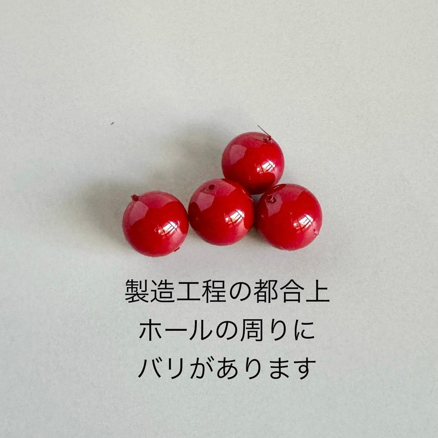 【Made in Japan 】AKADAMA Glass Beads Retro Red color coated 6mm【30 pcs or 1 strand】