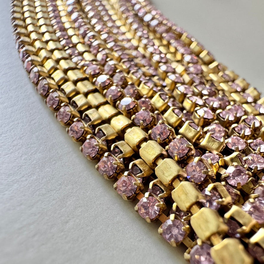 Vintage Swarovski Rhinestone Chain #100 Lt.Amethyst【30cm】