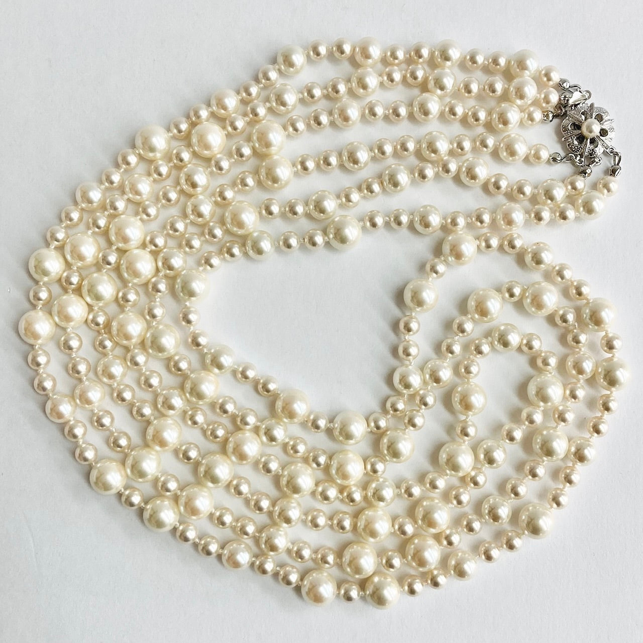 【Made in Japan】Shell Pearl 3 Strands Opera Necklace SP02