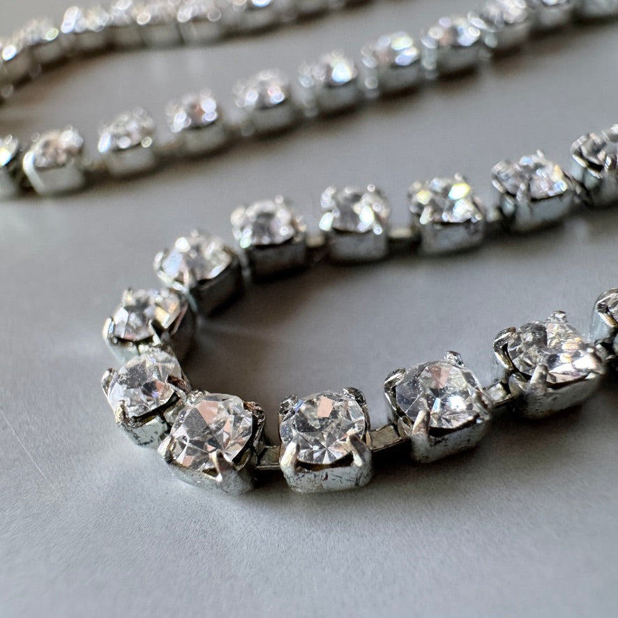 Vintage Swarovski Rhinestone Chain #110 Crystal/Rhodium【30cm】