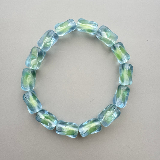 Czech Vaseline Glass Bracelet