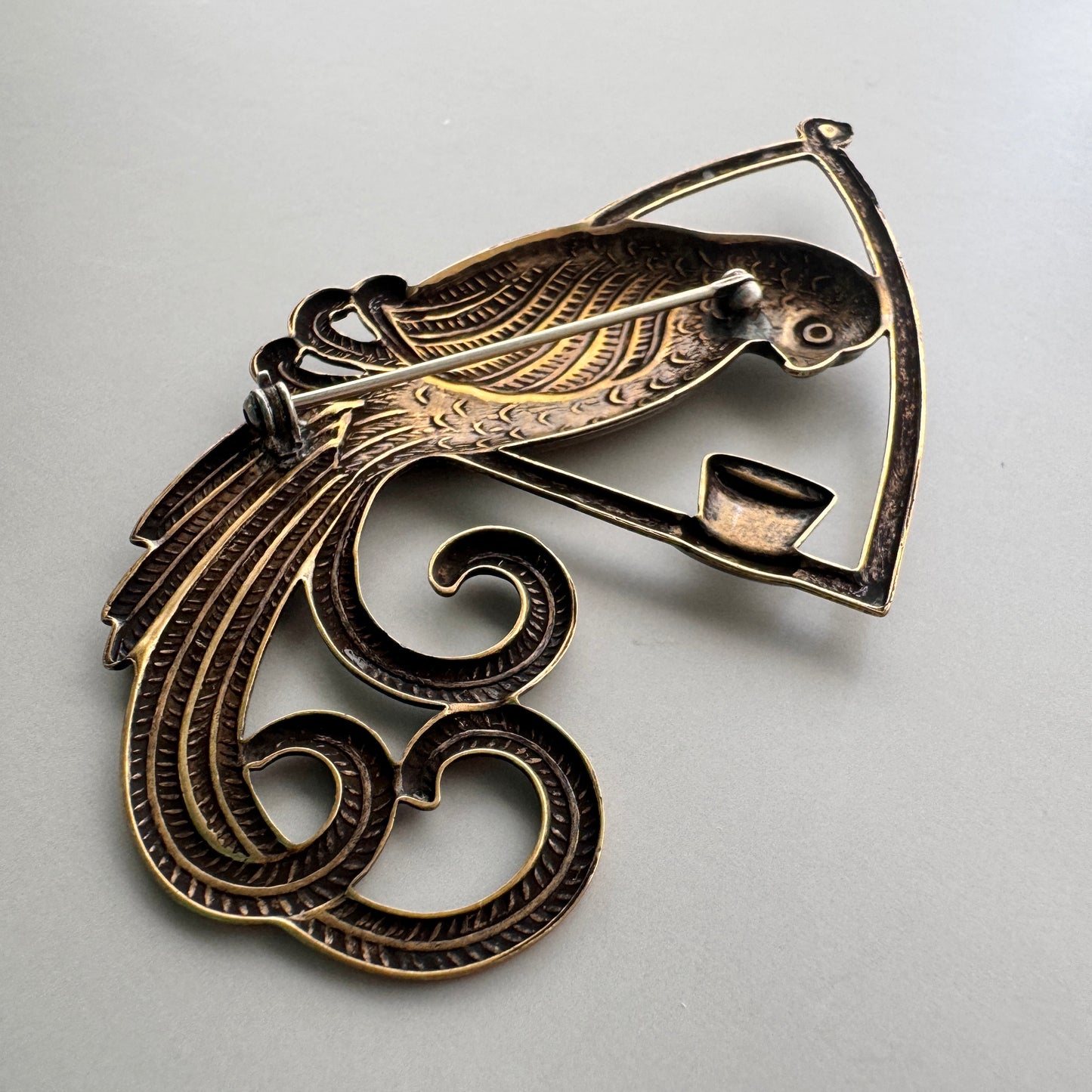 USA Vintage Metal Brooch Bird