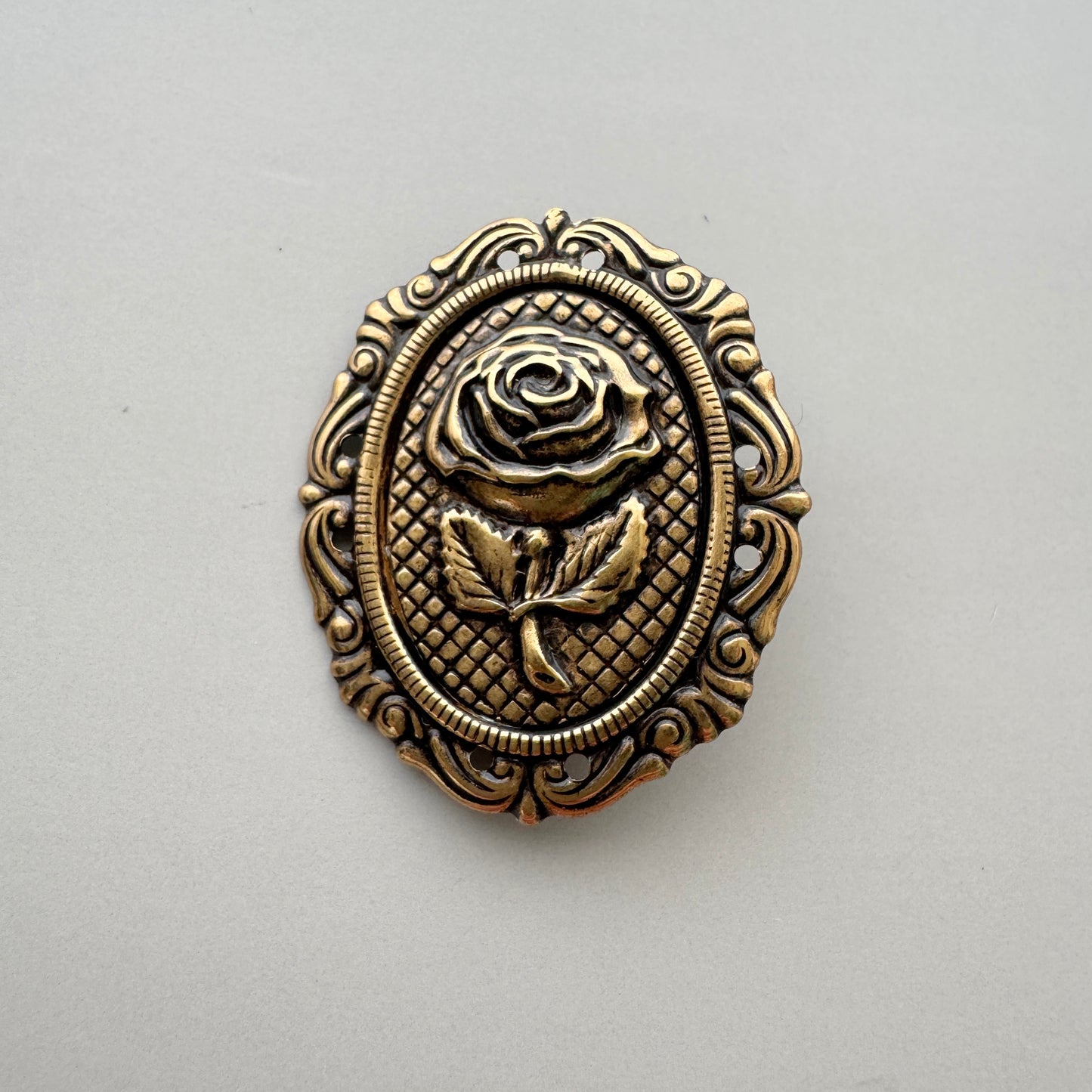 USA Vintage Metal Brooch Rose