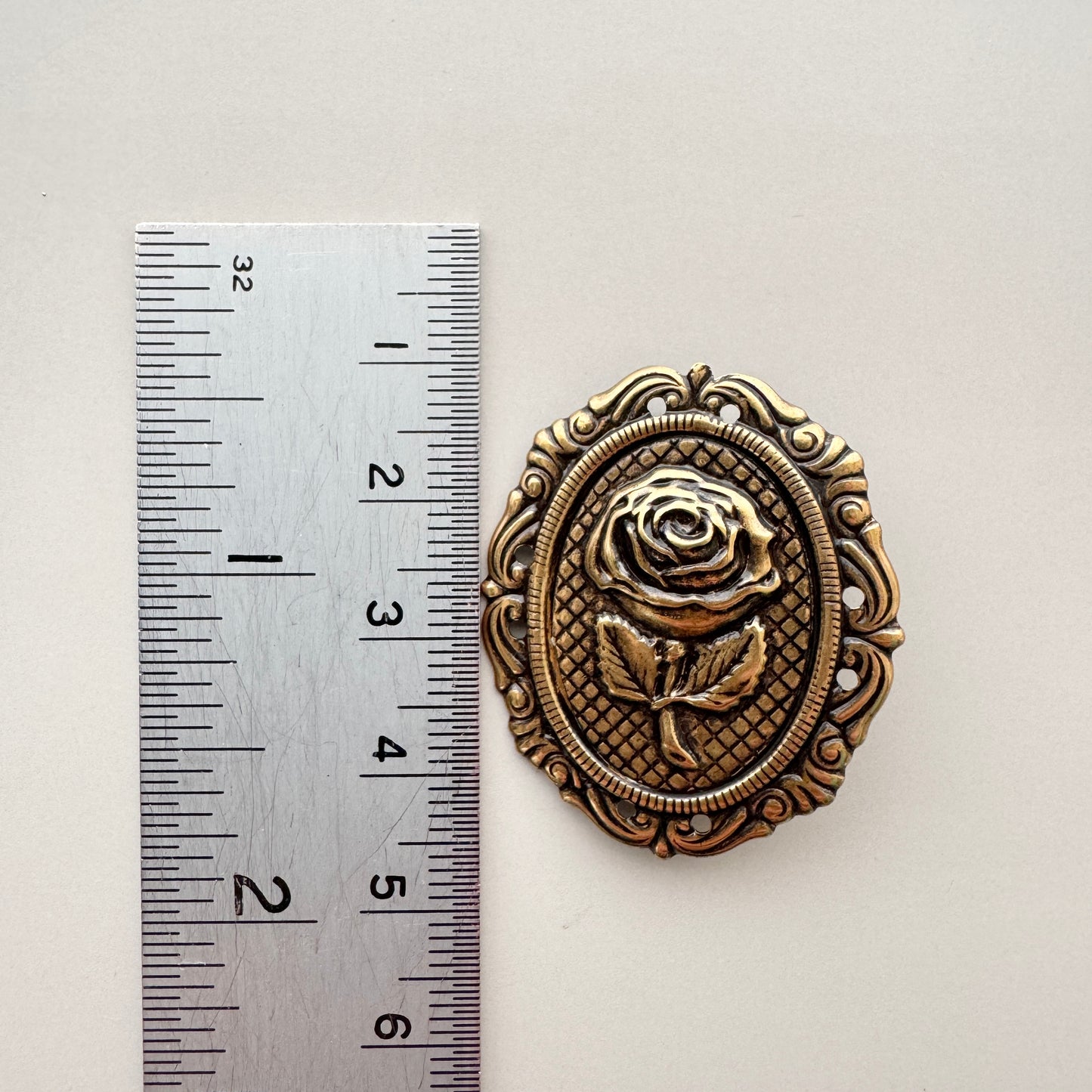 USA Vintage Metal Brooch Rose