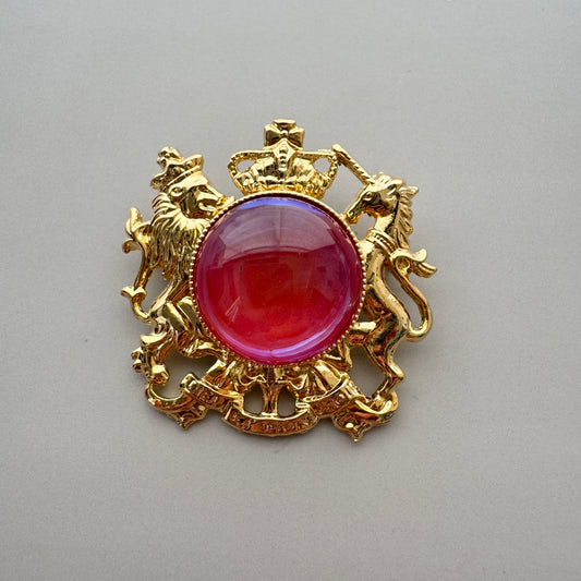 Vintage Cabochon Emblem Brooch