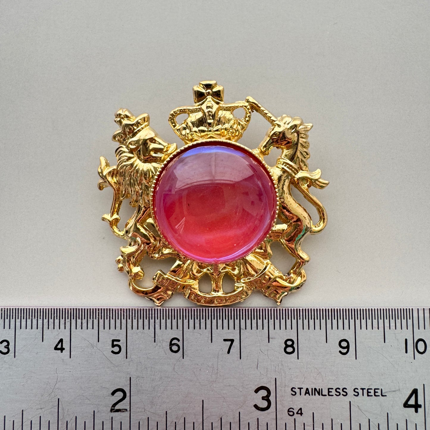 Vintage Cabochon Emblem Brooch
