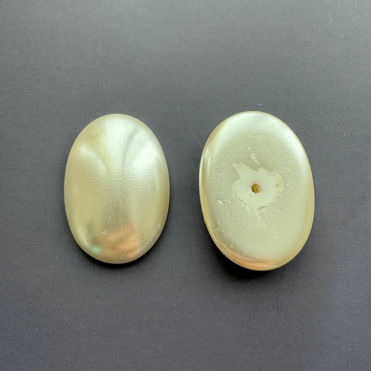 Czech Glass Pearl Cabochon Oval White 25×18mm