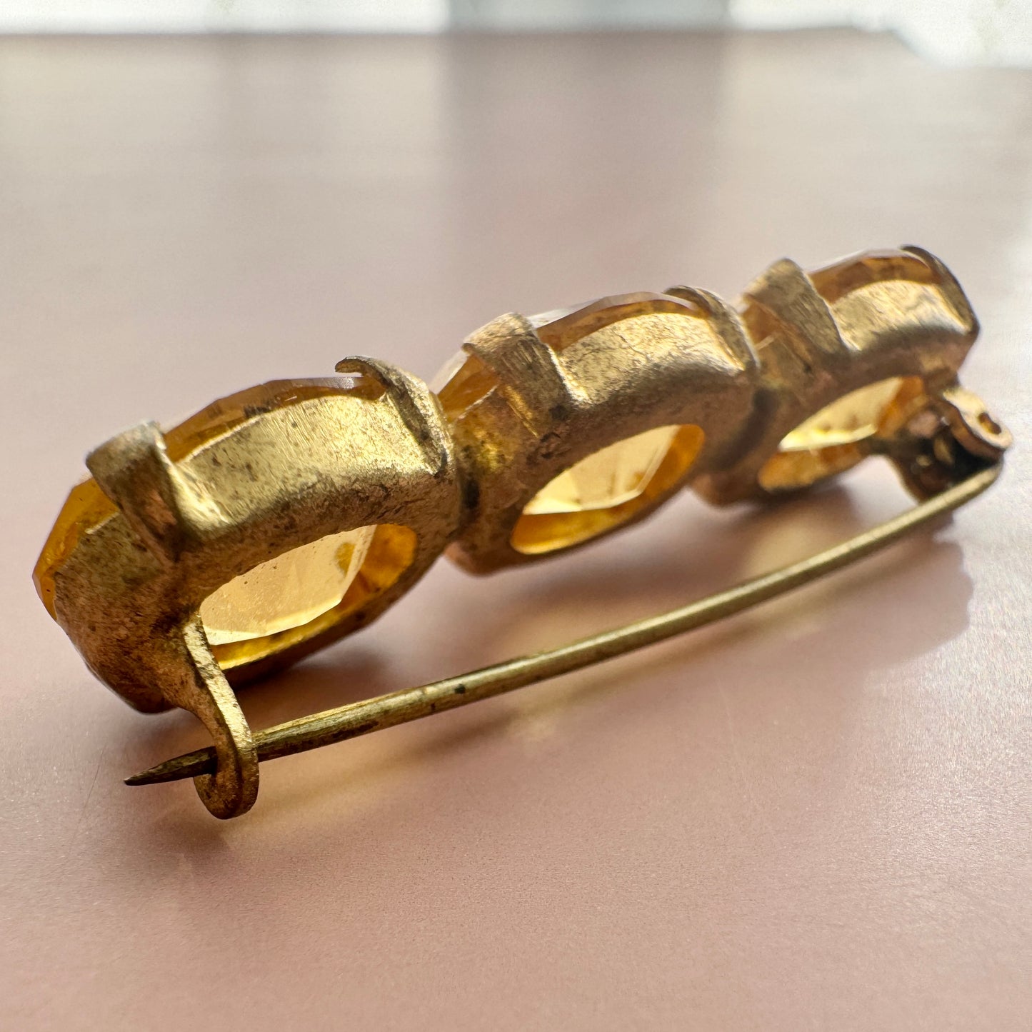 Czech Vintage Rhinestone Brooch