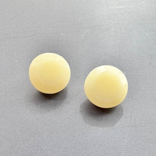 Czech Vaseline Glass Pointed Back Stone Round 8mm【2pcs】