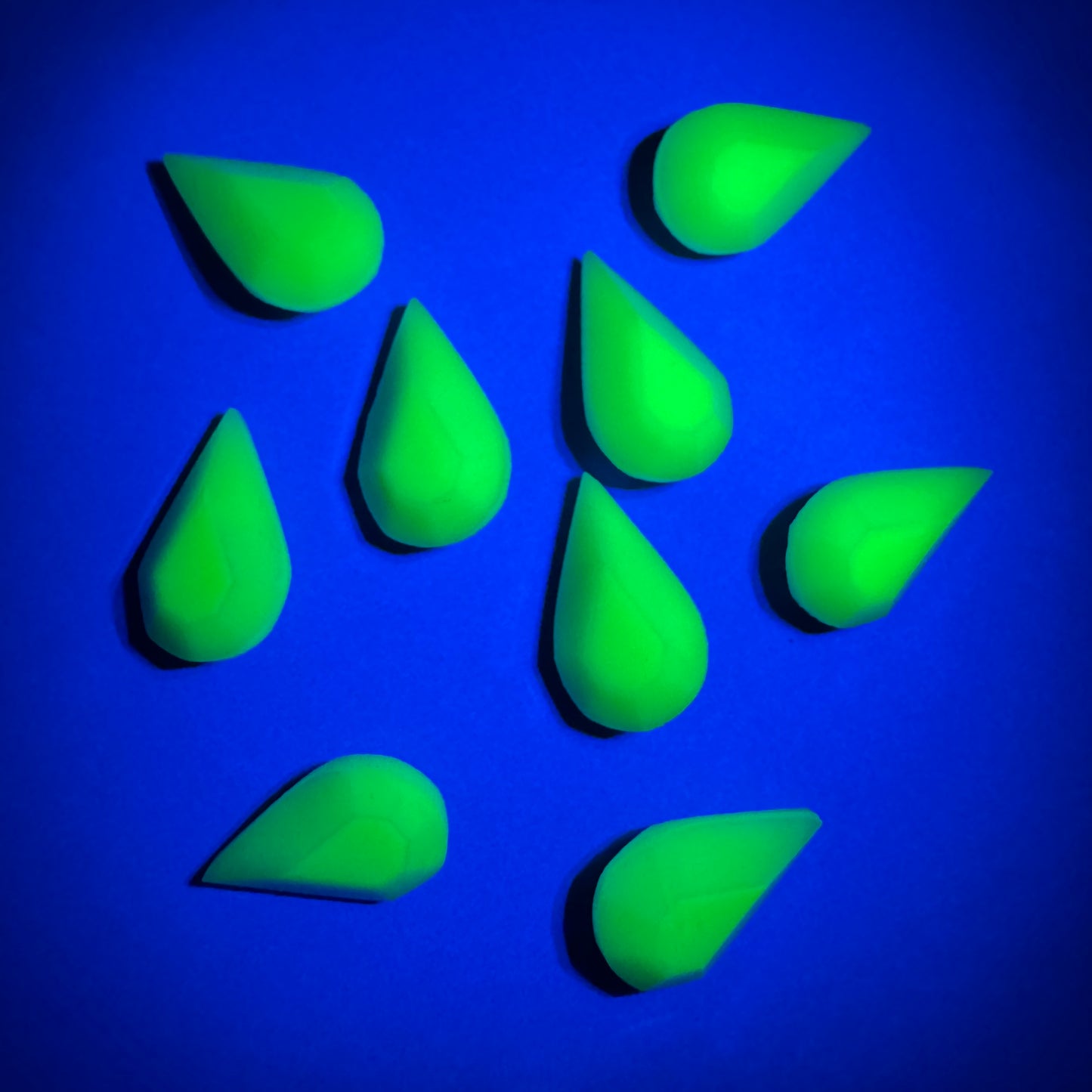 Czech Vaseline Glass Pointed Back Stone Pearshape 13x7.8mm【2pcs】