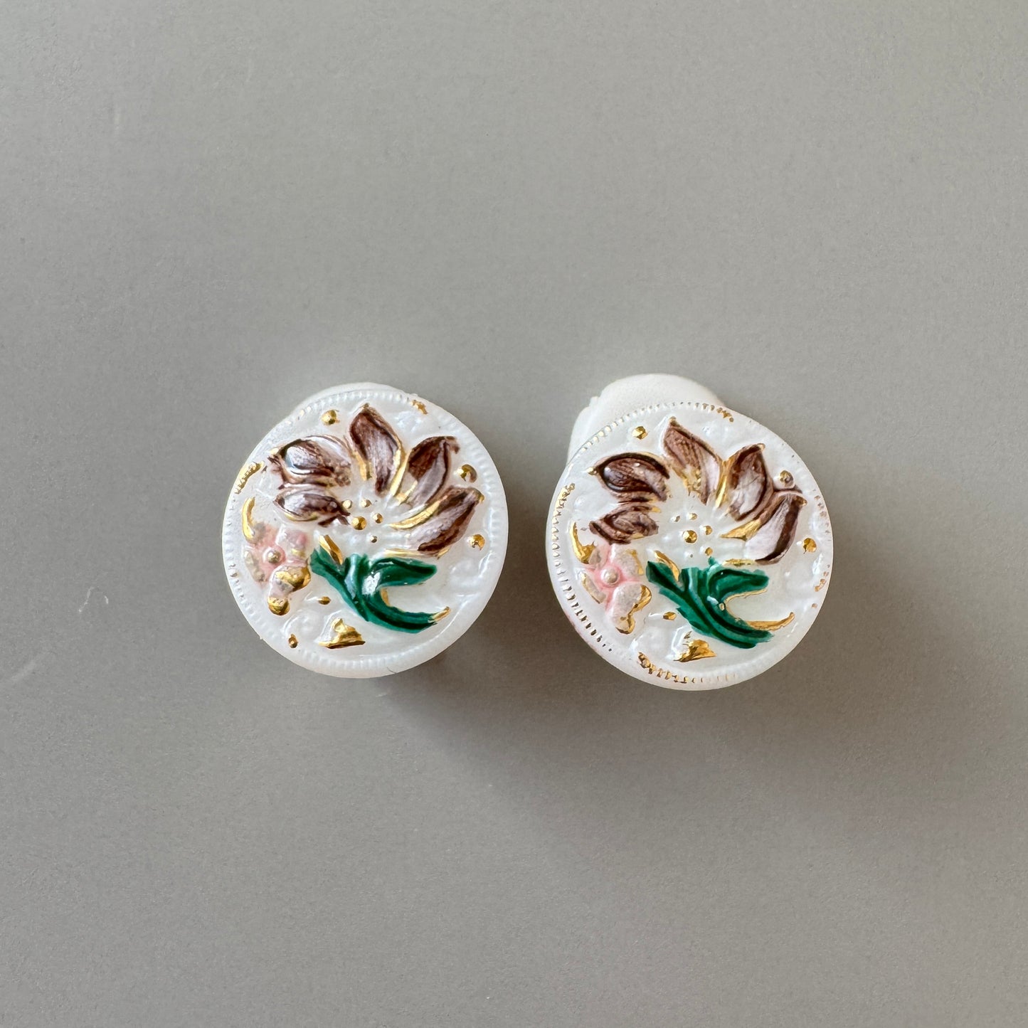 Czech Glass Cabochon Earrings