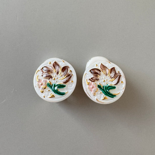 Czech Glass Cabochon Earrings