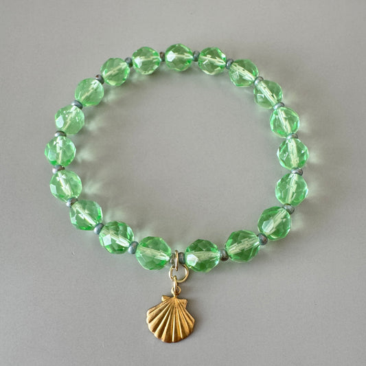 Czech Vaseline Glass Bracelet