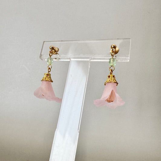 Plastic Flower Pierced Earrings