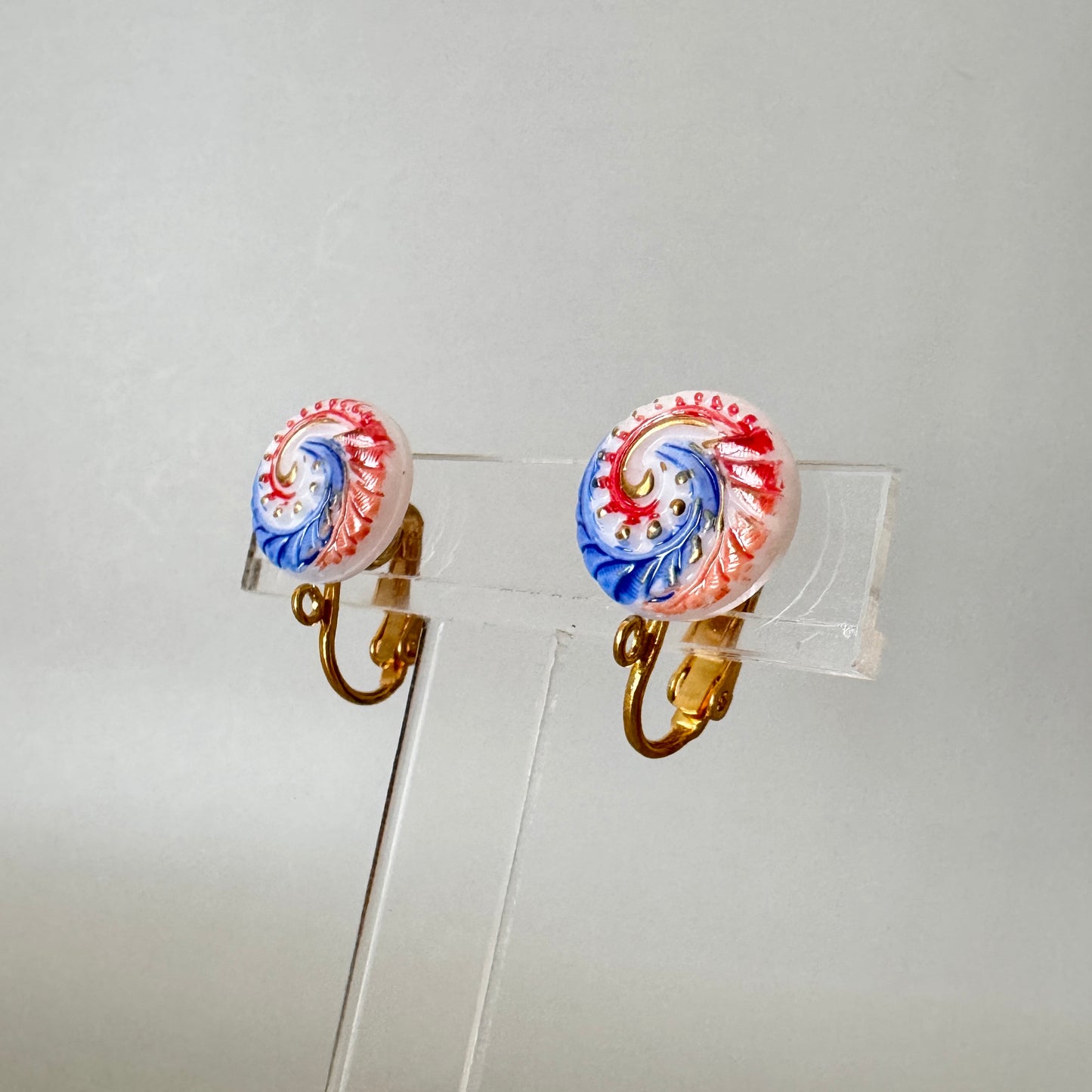 Czech Glass Cabochon Earrings