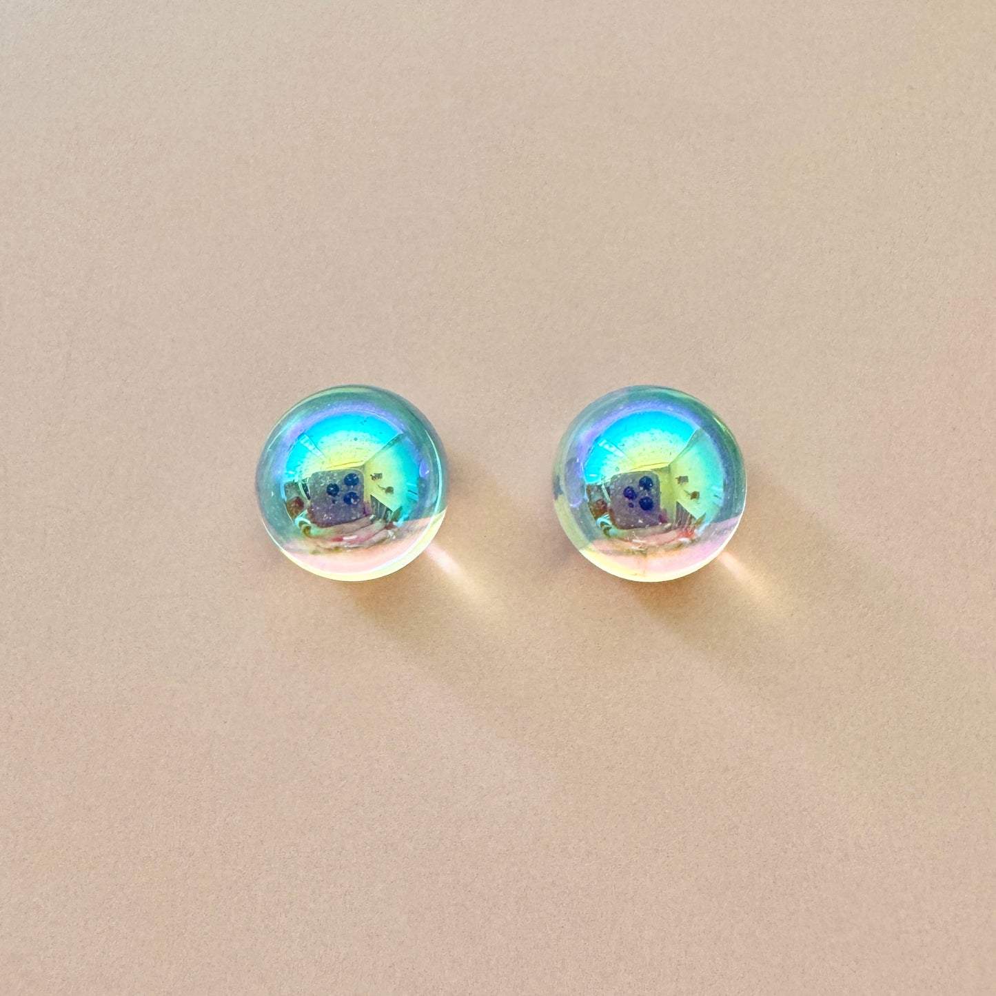 Czech Vintage Dome Cabochon Crystal AB 8mm【2pcs】