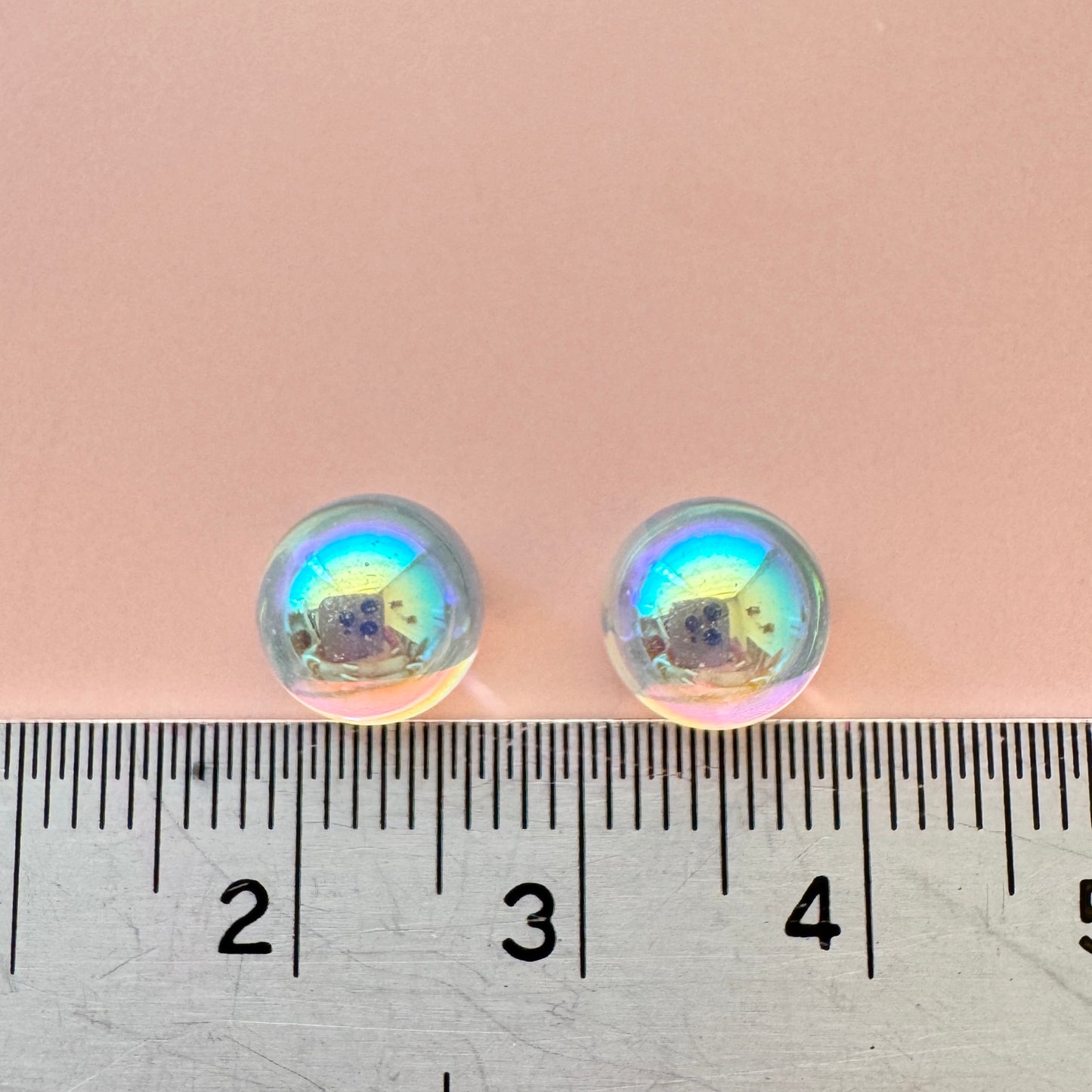 Czech Vintage Dome Cabochon Crystal AB 8mm【2pcs】