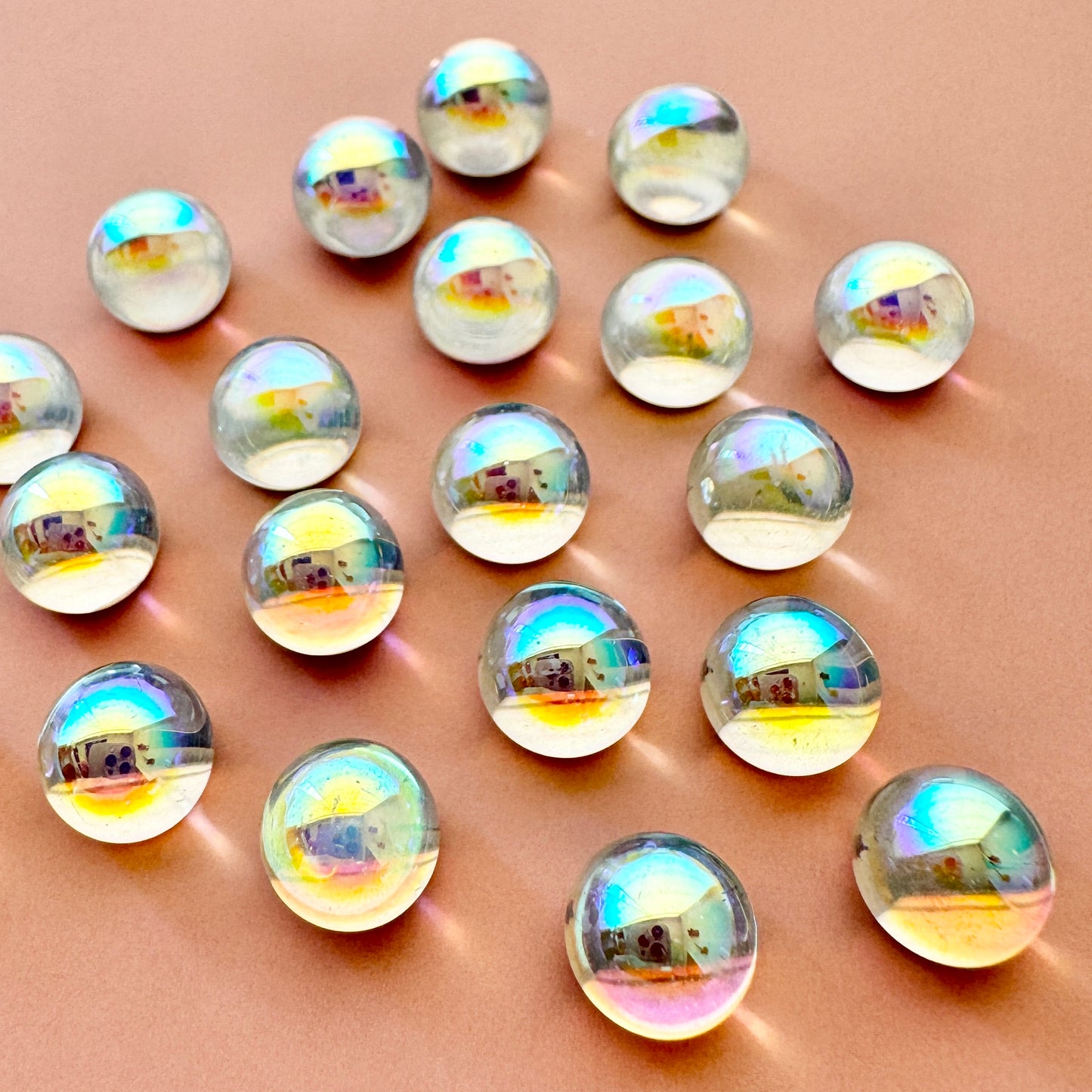 Czech Vintage Dome Cabochon Crystal AB 8mm【2pcs】