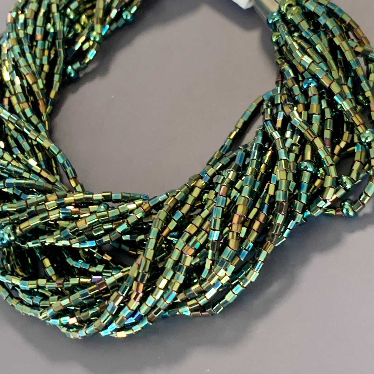 Preciosa Glass Multi Strand Bracelet Green