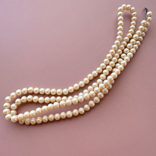 Japan Vintage Glass Pearl Round 4mm【1 strand】