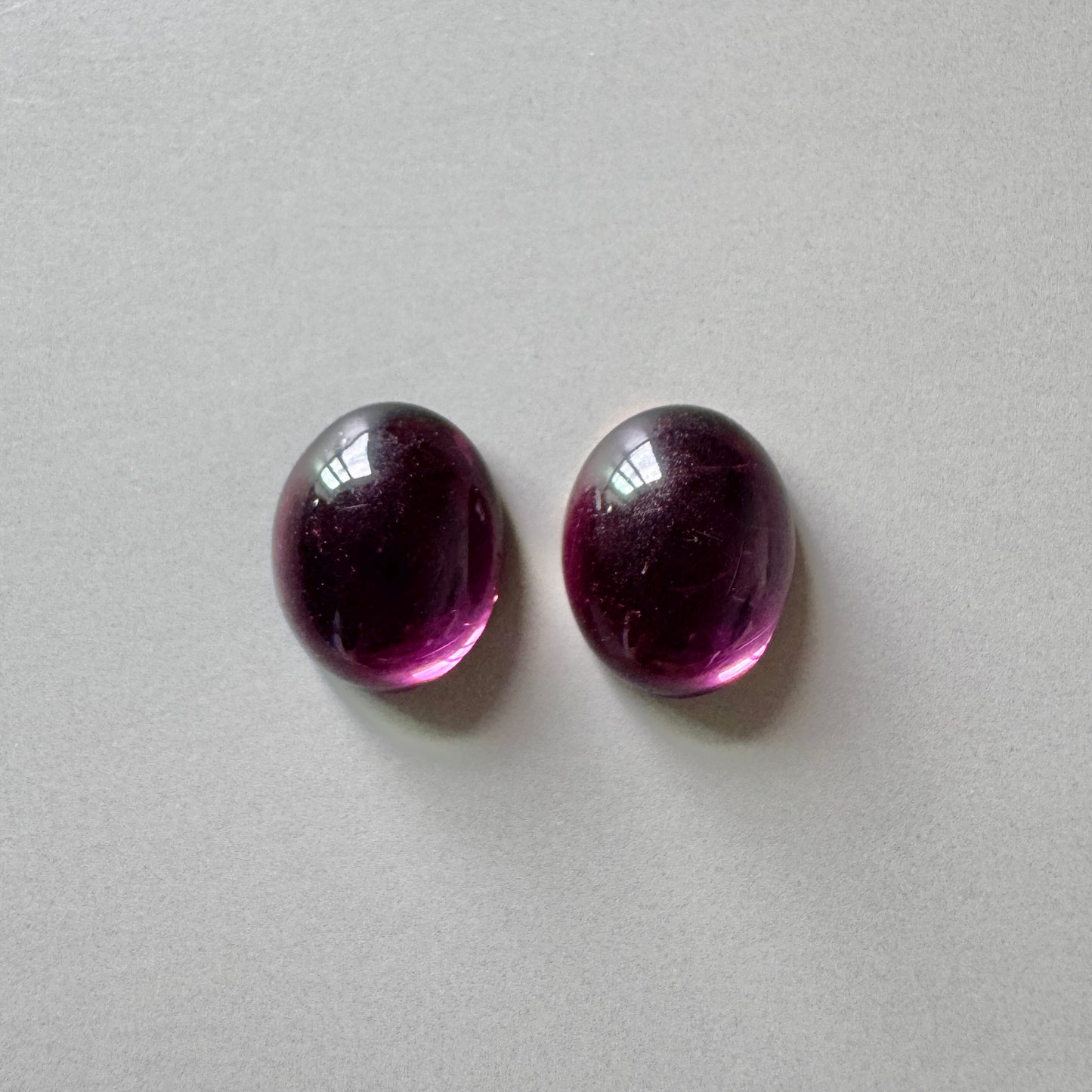 Czech Vintage Glass Cabochon Amethyst 10×8mm 【2 pcs】