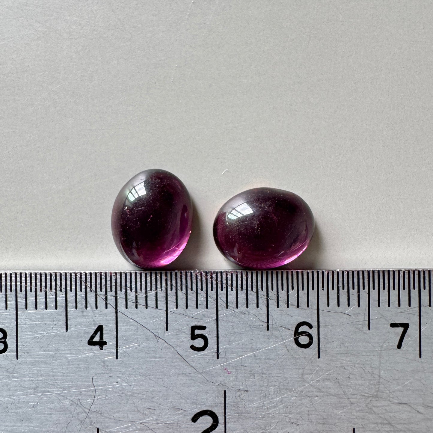 Czech Vintage Glass Cabochon Amethyst 10×8mm 【2 pcs】