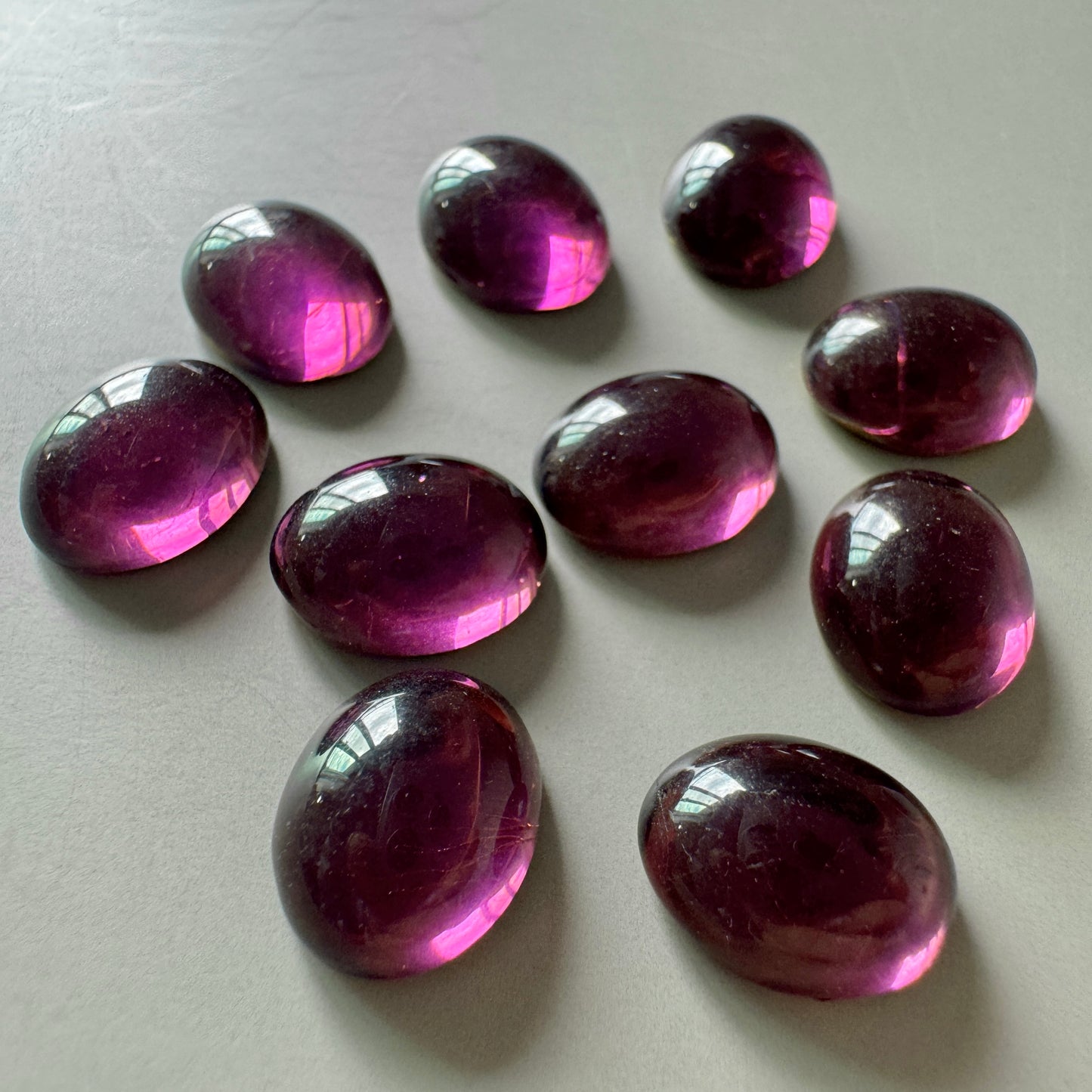 Czech Vintage Glass Cabochon Amethyst 10×8mm 【2 pcs】