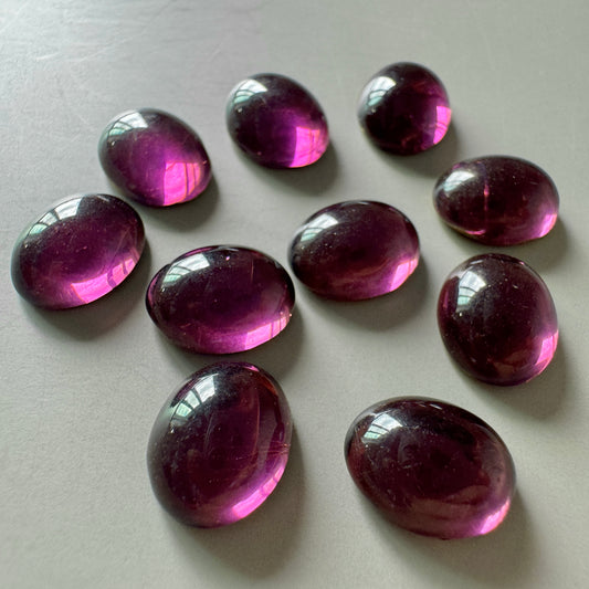 Czech Vintage Glass Cabochon Amethyst 10×8mm 【2 pcs】