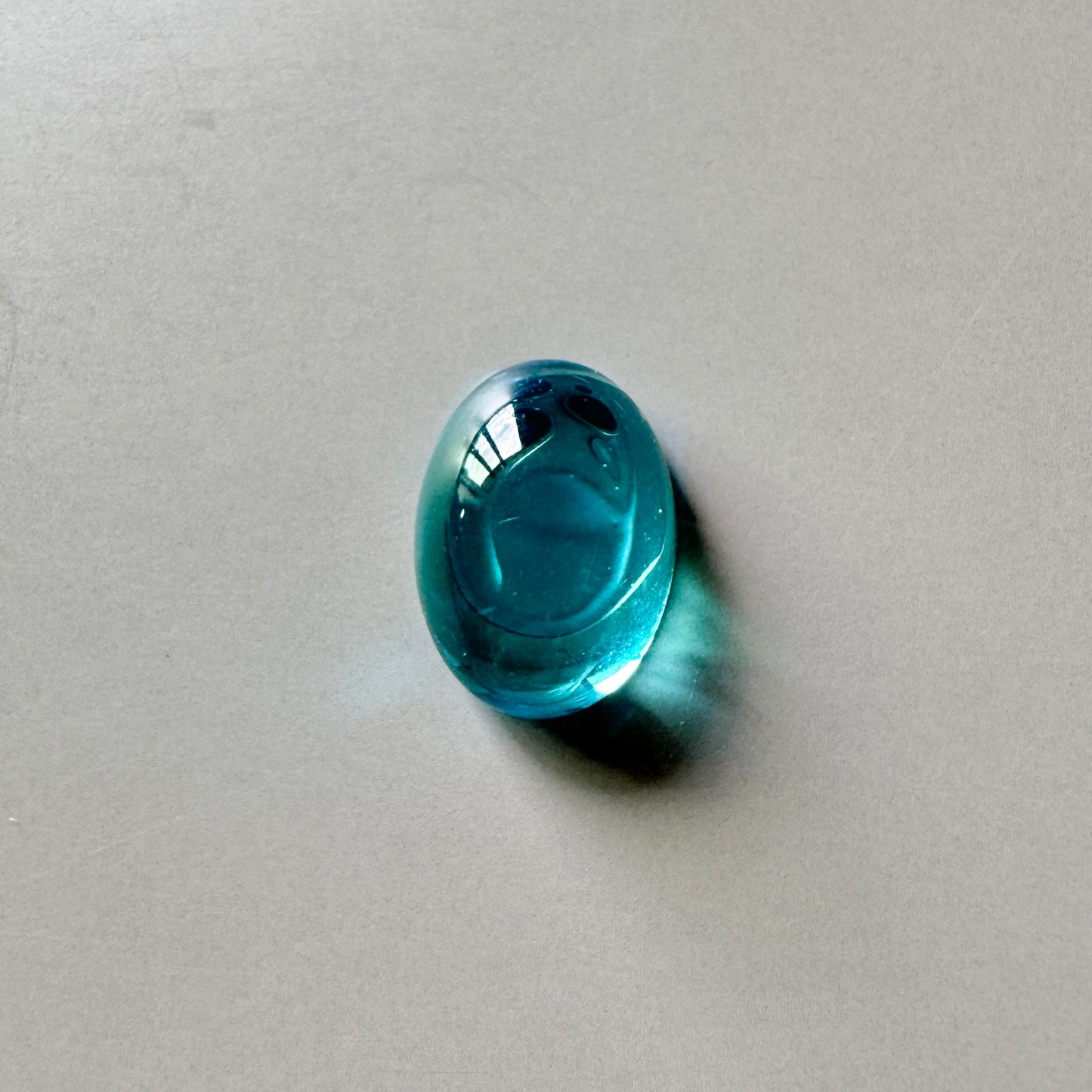 Czech Vintage Glass Cabochon Oval Aqua 14×10mm